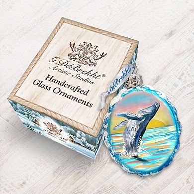 Designocracy Humpback Mercury Glass Ornament by G. DeBrekht Wildlife Holiday Decor