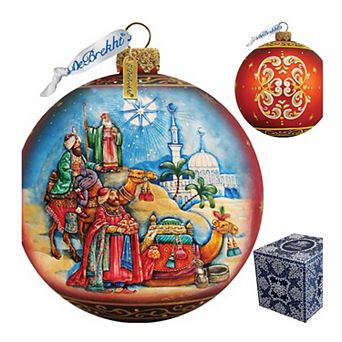 G.Debrekht Three Kings Ball Glass Ornament by G. DeBrekht DecorNativity Holiday Decor - 73551
