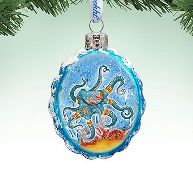 Designocracy Octopus Mercury Glass Ornament by G. DeBrekht Coastal Holiday Decor