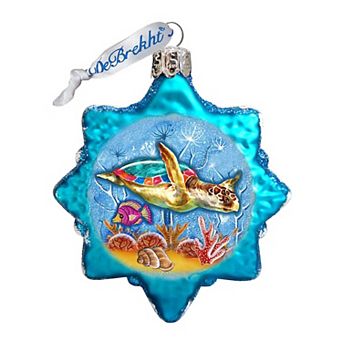 Designocracy Turtle Mercury Glass Ornament by G. DeBrekht Coastal Holiday Decor