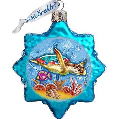 Designocracy Under the Sea Mercury Glass Ornaments Set of 3 by G. DeBrekht Coastal Holiday Decor