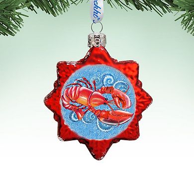 Designocracy Lobster Mercury Glass Ornament by G. DeBrekht Coastal Holiday Decor