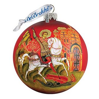 G.Debrekht Icon Saint George Ball Glass Ornament by G. DeBrekht DecorNativity Holiday Decor - 73214