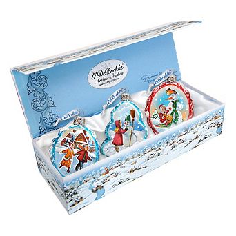 Designocracy Winter Fun Mercury Glass Christmas Ornaments Set of 3 by G. DeBrekht Christmas Decor