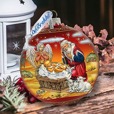 Adoration Ball in Red Glass Ornament Limited Edition by G. DeBrekht