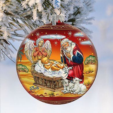 Adoration Ball in Red Glass Ornament Limited Edition by G. DeBrekht