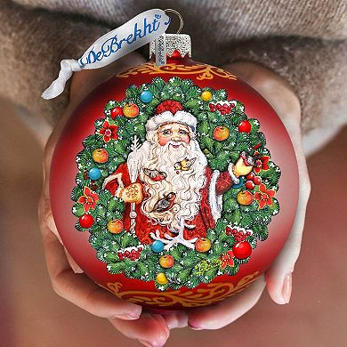 Santa the Bird Whisperer Glass Ornament Limited Edition by G. DeBrekht