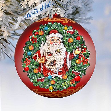Santa the Bird Whisperer Glass Ornament Limited Edition by G. DeBrekht