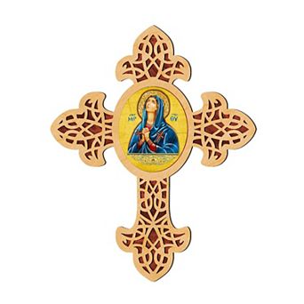 G.Debrekht Mary Magdalene Pointy Wooden Cross by Museum Icons Inspirational Icon Decor - 88314