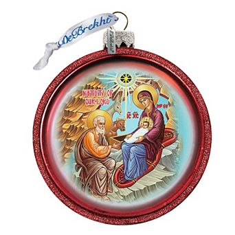 G.Debrekht Orthodox Nativity Glass Ornament by G. DeBrekht DecorNativity Holiday Decor - 73752