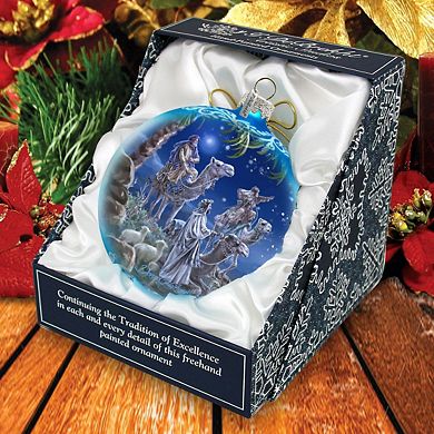 Let Us Adore Him Glass Ornament Limited Edition by D. Gelsinger