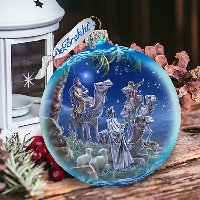 Let Us Adore Him Glass Ornament Limited Edition by D. Gelsinger