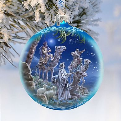 Let Us Adore Him Glass Ornament Limited Edition by D. Gelsinger