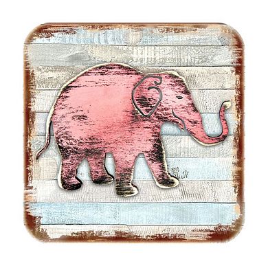 Elephant Wooden Cork Coasters Gift Set of 4 by Nature Wonders
