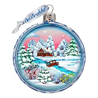 G.Debrekht Winter Night Glass Christmas Ornament by G. DeBrekht Decor Christmas Decor - 73111C