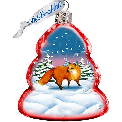 Designocracy Winter Animals Mercury Glass Ornaments Set of 3 by G. DeBrekht Wildlife Holiday Decor