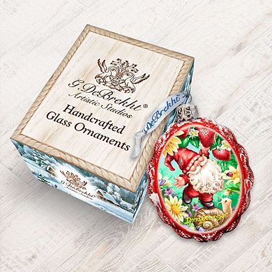 Designocracy Sweet Summer Gnome Dwarf Mercury Glass Ornament by D. Gelsinger Christmas Decor