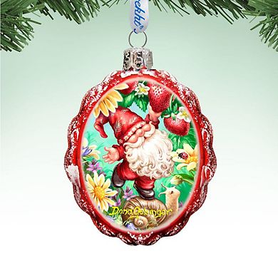 Designocracy Sweet Summer Gnome Dwarf Mercury Glass Ornament by D. Gelsinger Christmas Decor