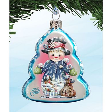 Designocracy Holiday Snowman Mercury Glass Christmas Ornaments by G. DeBrekht Christmas Decor