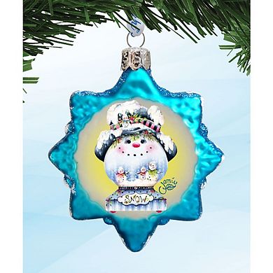 Designocracy Holiday Snowman Mercury Glass Christmas Ornaments by G. DeBrekht Christmas Decor