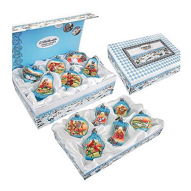 G.Debrekht 12 days of Christmas Glass Ornament Set of 12 by G. DeBrekht Decor Christmas Decor - 73102-B12