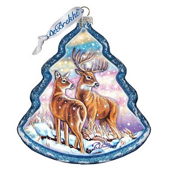 G.Debrekht Deer Story Glass Ornament by G. DeBrekht DecorWildlife Holiday Decor - 762-029