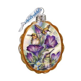 Designocracy Everlasting Friendship Hummingbird Mercury Glass Ornament by J. Bergsma Wildlife Holiday Decor