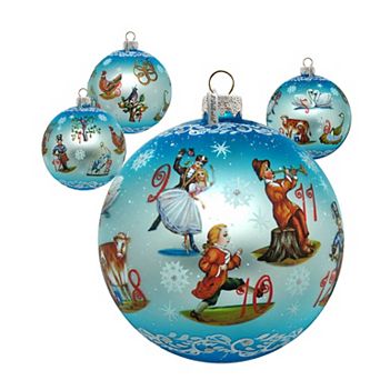 Limited Edition, Oversized 12 Days of Christmas Glass Christmas Ornament