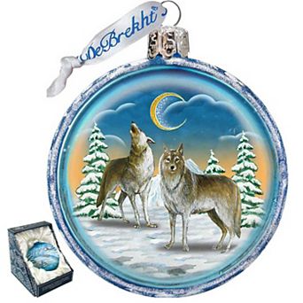 G.Debrekht Wolves Glass Christmas Ornament by G. DeBrekht Christmas Decor - 759-011