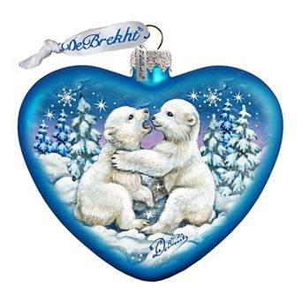 G.Debrekht Polar Cubs Glass Ornament by G. DeBrekht DecorWildlife Holiday Decor - 753-010
