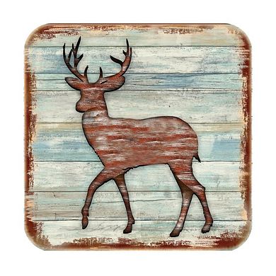 Deer Wooden Cork Coasters Gift Set of 4 by Nature Wonders