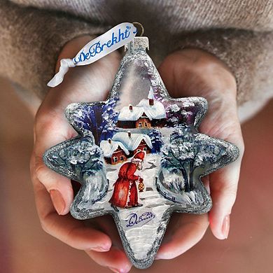 G.Debrekht Snowman Play North Star Glass Ornament by G. DeBrekht Christmas Decor - 755-099