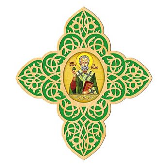 G.Debrekht Saint Patrick Filigree Wooden Cross by Museum Icons Celtic Decor - 88460