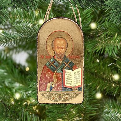 G.Debrekht Saint Nicholas Religious Orthodox Sacred Icon Ornament Inspirational Icon Decor