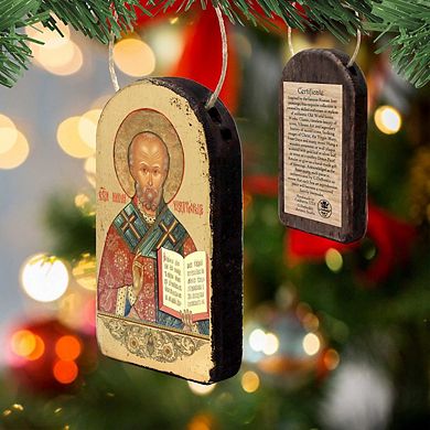 G.Debrekht Saint Nicholas Religious Orthodox Sacred Icon Ornament Inspirational Icon Decor