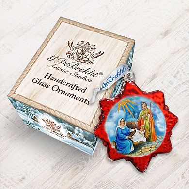 Designocracy Nativity Snowflake Mercury Glass Ornament by G. DeBrekht Nativity Holiday Decor
