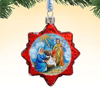 Designocracy Nativity Snowflake Mercury Glass Ornament by G. DeBrekht Nativity Holiday Decor