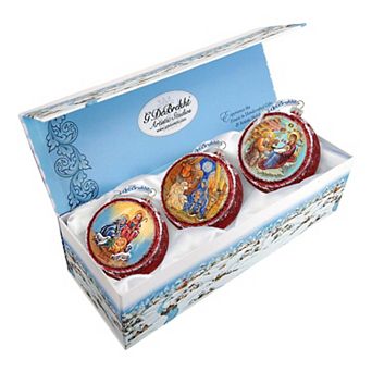 G.Debrekht Nativity Glass Ornament Set of 3 by G. DeBrekht DecorNativity Holiday Decor - 73749-S3