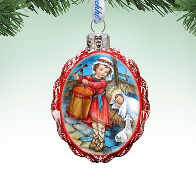 Designocracy Drummer Boy Mercury Glass Ornament by G. DeBrekht Nativity Holiday Decor