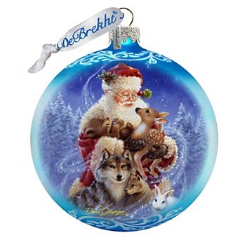 G.Debrekht Santa Little Friends Glass Ornament by D. Gelsinger Christmas Decor - 71112-9914
