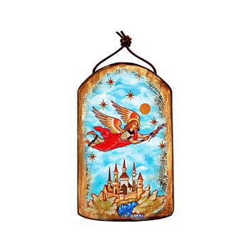 G.Debrekht Watching Over Flying Angel Religious Christian Sacred Icon Ornament Inspirational Icon Decor