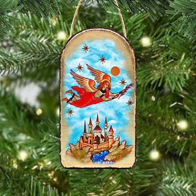 G.Debrekht Watching Over Flying Angel Religious Christian Sacred Icon Ornament Inspirational Icon Decor