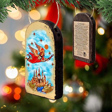 G.Debrekht Watching Over Flying Angel Religious Christian Sacred Icon Ornament Inspirational Icon Decor