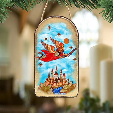 G.Debrekht Watching Over Flying Angel Religious Christian Sacred Icon Ornament Inspirational Icon Decor