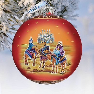 The Journey of the Three Wise Men Glass Ornament Limited Edition by G. DeBrekht
