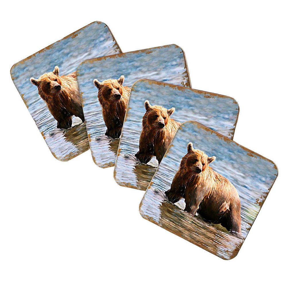 Badge Coasters Natural - Set of 6