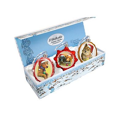 Designocracy Doggy Mercury Glass Christmas Ornaments by G. DeBrekht Christmas Decor