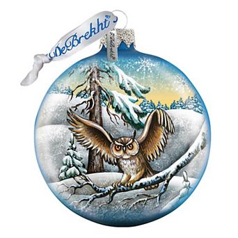 G.Debrekht Owl Ball Glass Ornament by G. DeBrekht DecorWildlife Holiday Decor - 73413
