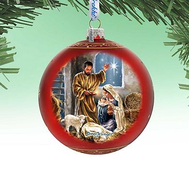The Lamb of God Glass Ornament Limited Edition by D. Gelsinger