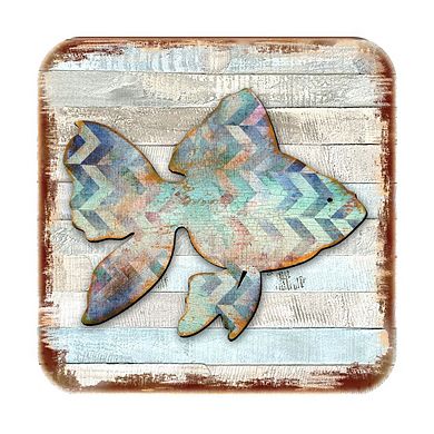 Fish Coastal Wooden Cork Coasters Gift Set of 4 by Nature Wonders